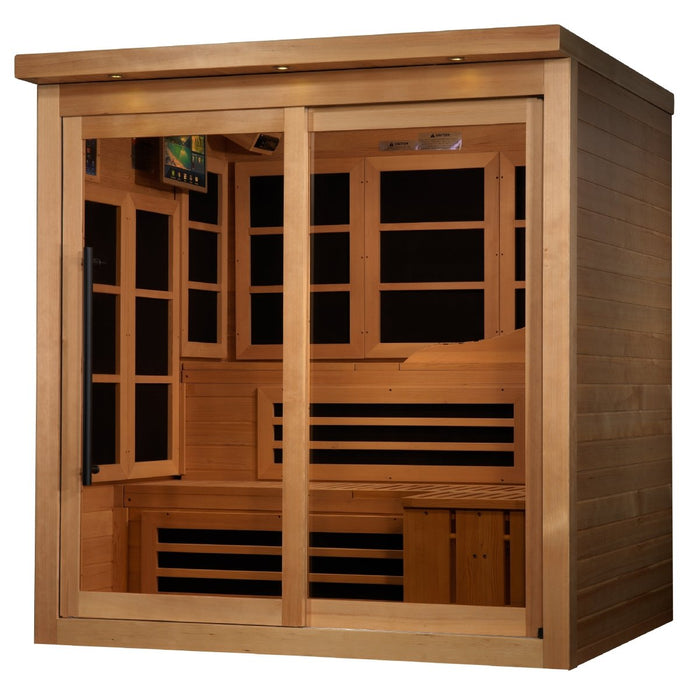 Golden Designs Monaco Limited Edition 6-person PureTech™ Near Zero EMF (Under 2MG) FAR Infrared Dry Sauna GDI-6996-02