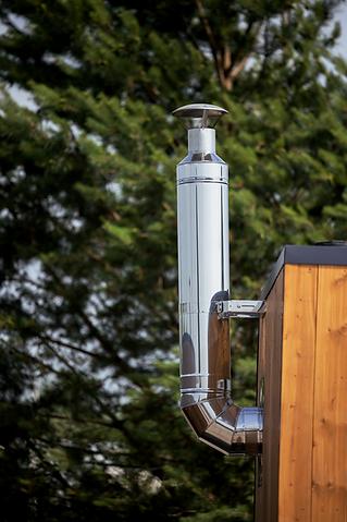 HUUM HIVE WOOD 13kW Wood Burning Sauna Stove Package w/ Thru-Wall Chimney and Stones and Floor Protection