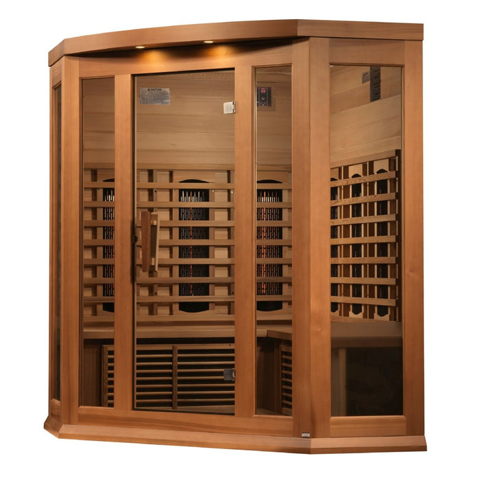 Maxxus 3 Person Corner Full Spectrum Near Zero EMF FAR Infrared Cedar Dry Sauna MX-M356-01-FS CED