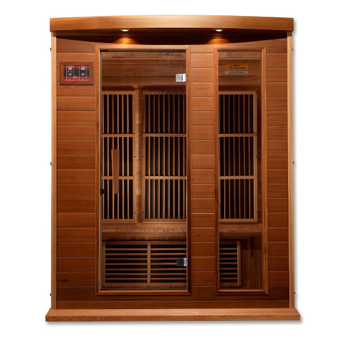 Maxxus 3 Person Low EMF FAR Infrared Dry Sauna in Canadian Red Cedar MX-K306-01 CED
