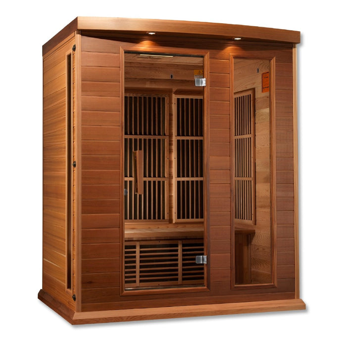 Maxxus 3 Person Low EMF FAR Infrared Dry Sauna in Canadian Red Cedar MX-K306-01 CED
