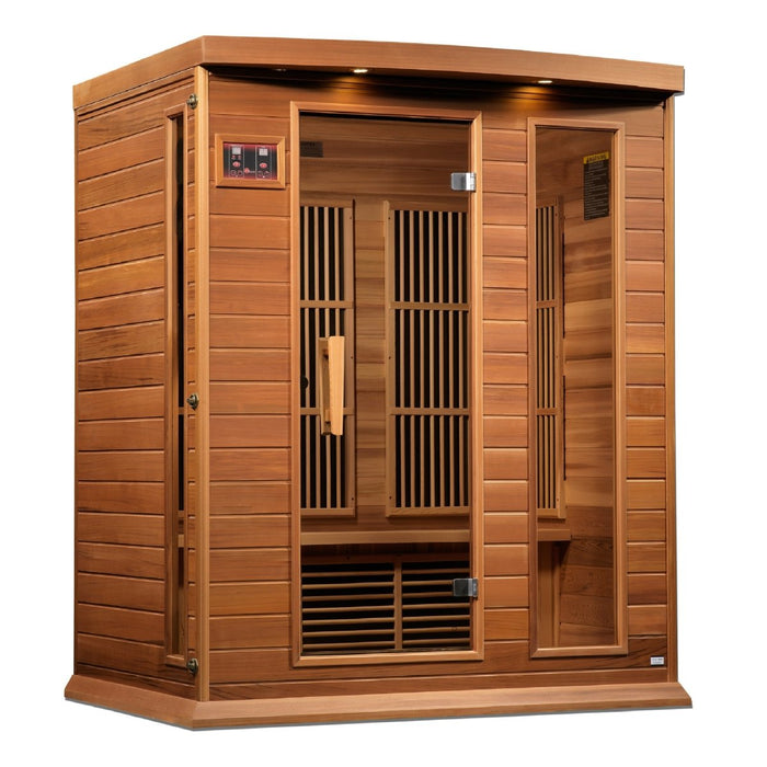 Maxxus 3 Person Near Zero EMF FAR Infrared Dry Sauna in Canadian Red Cedar MX-K306-01-ZF CED