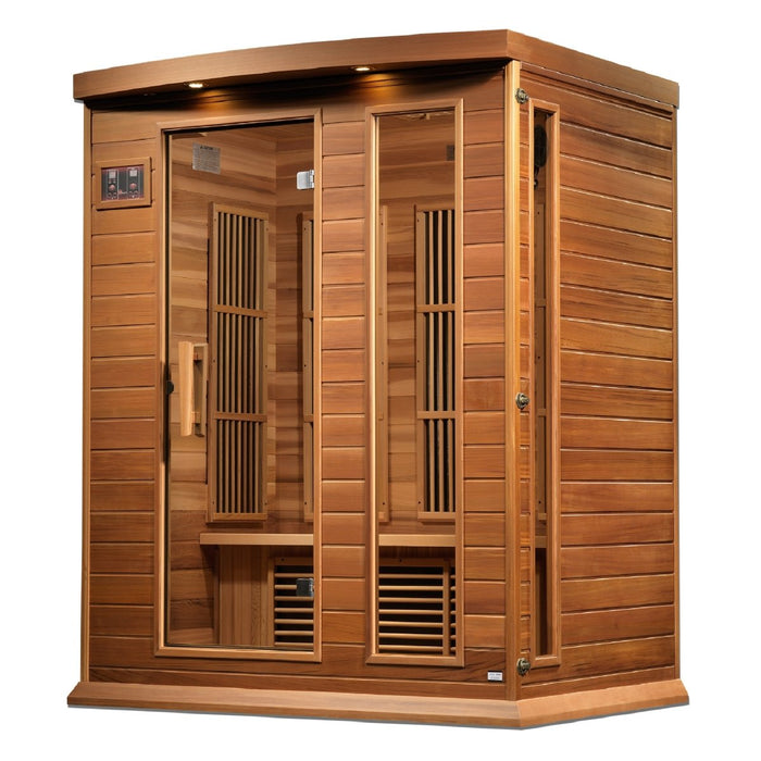 Maxxus 3 Person Near Zero EMF FAR Infrared Dry Sauna in Canadian Red Cedar MX-K306-01-ZF CED
