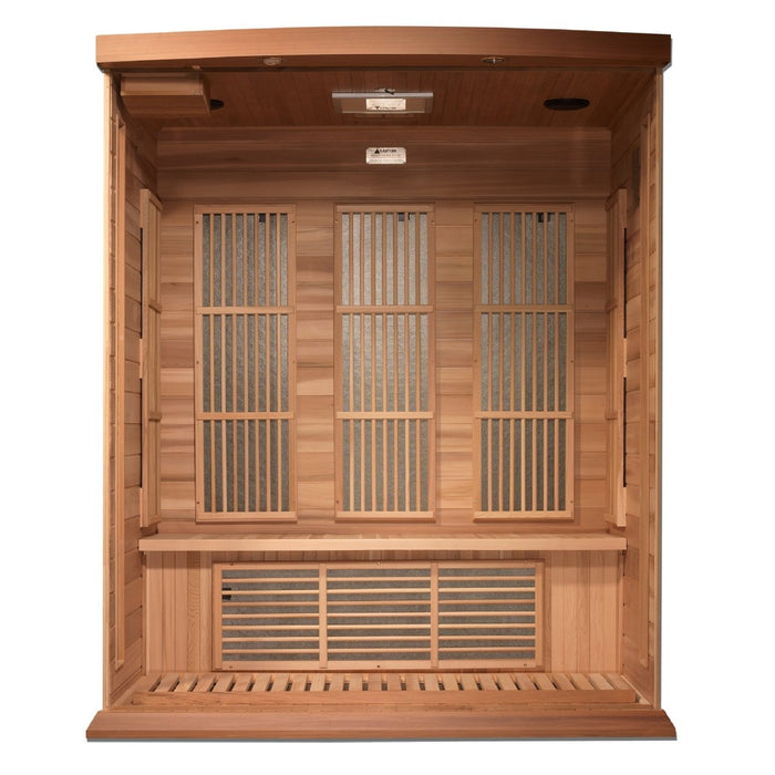 Maxxus 3 Person Near Zero EMF FAR Infrared Dry Sauna in Canadian Red Cedar MX-K306-01-ZF CED