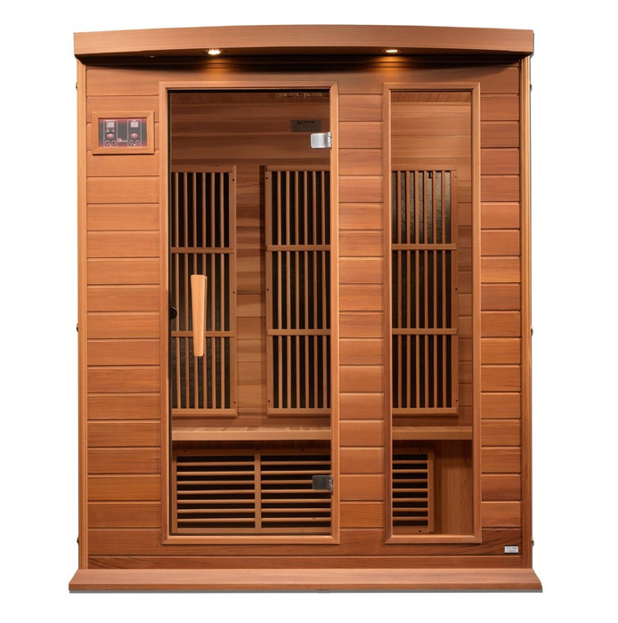 Maxxus 3 Person Near Zero EMF FAR Infrared Dry Sauna in Canadian Red Cedar MX-K306-01-ZF CED