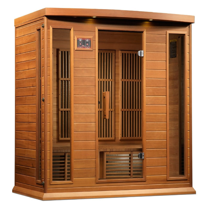 Maxxus 4 Person Corner Near Zero EMF FAR Infrared Dry Sauna in Canadian Red Cedar MX-K406-01-ZF CED