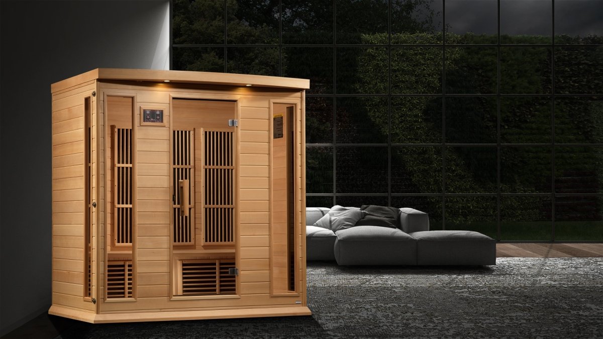 Maxxus 4 Person Low EMF FAR Infrared Dry Sauna in Canadian Hemlock MX-K406-01