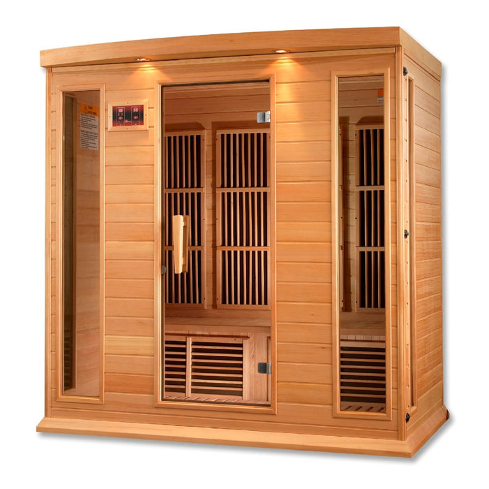 Maxxus 4 Person Low EMF FAR Infrared Dry Sauna in Canadian Hemlock MX-K406-01