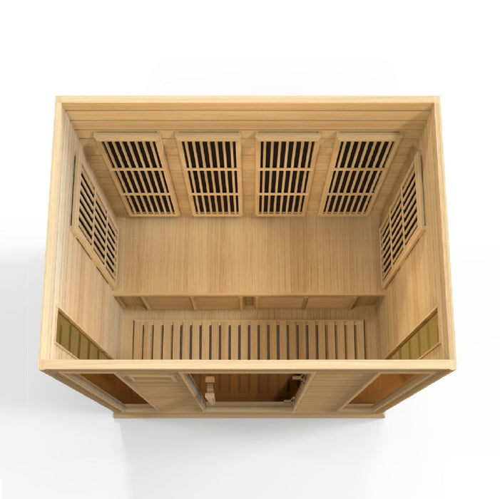 Maxxus 4 Person Low EMF FAR Infrared Dry Sauna in Canadian Hemlock MX-K406-01