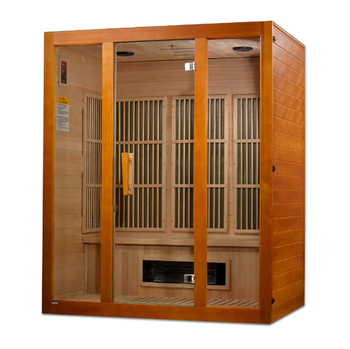 Maxxus "Alpine" 3 Person Corner Low EMF FAR Infrared Dry Sauna in Canadian Hemlock MX-J306-02S