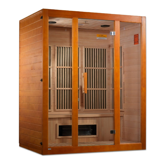 Maxxus "Alpine" 3 Person Corner Low EMF FAR Infrared Dry Sauna in Canadian Hemlock MX-J306-02S