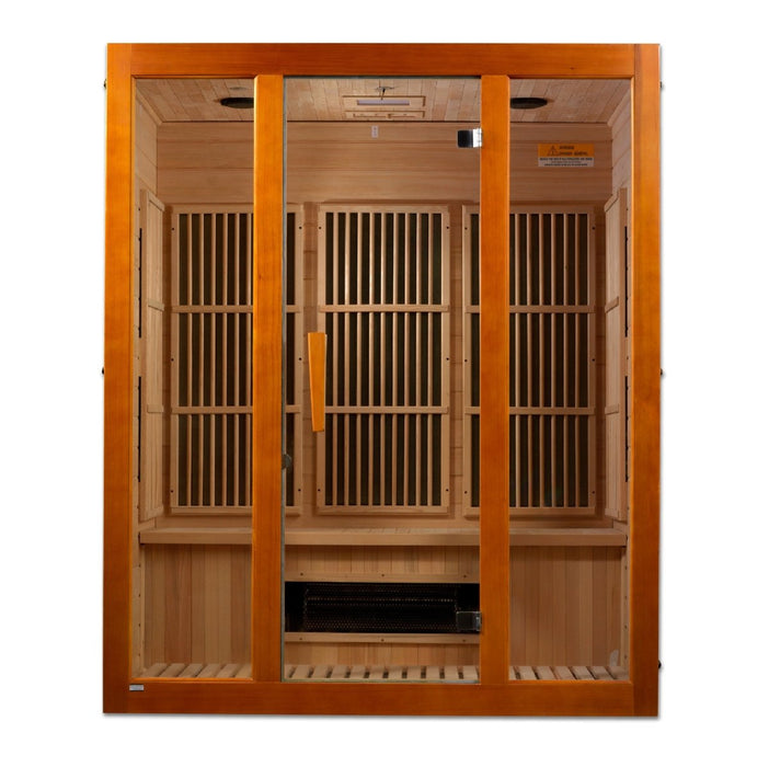 Maxxus "Alpine" 3 Person Corner Low EMF FAR Infrared Dry Sauna in Canadian Hemlock MX-J306-02S