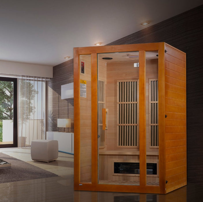 Maxxus "Aspen" 2 Person Low EMF FAR Infrared Dry Sauna in Canadian Hemlock MX-J206-02S