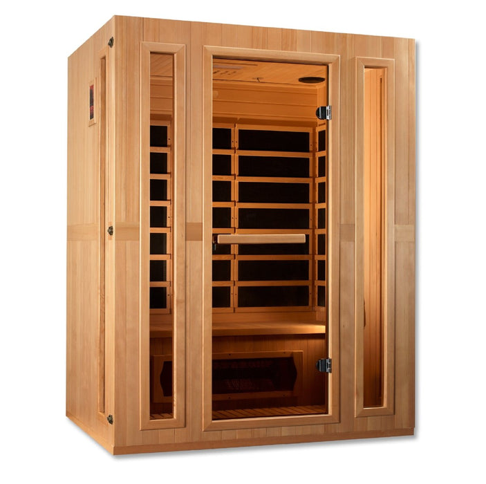 Maxxus "Trinity" 3 Person Corner Low EMF FAR Infrared Sauna in Canadian Hemlock MX-LS3-01
