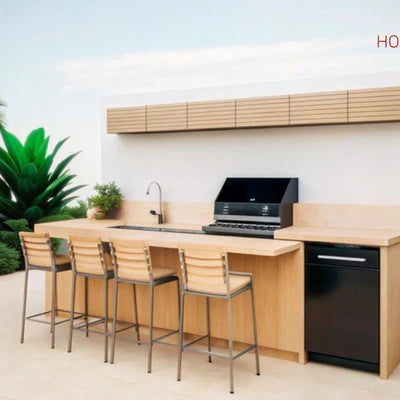 Cooking at Outdoor kitchen appliances