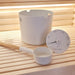 SaunaLife Essentials Set 6 Sauna Bucket and Ladle in White