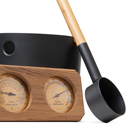 SaunaLife Essentials Set 7 Sauna Bucket and Ladle in Black
