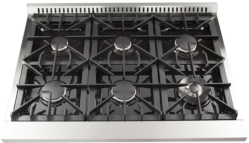 FORNO Appliance Package- 36 Inch Dual Fuel Range, Wall Mount Range Hood, AP-FFSGS6156-36-W