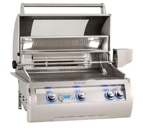 Fire Magic Echelon Diamond E660I 30-Inch Built-In Propane/Natural Gas Grill W/ Magic View Window, Rotisserie, & Digital Thermometer - E660I-8E1P-W/E660I-8E1N-W