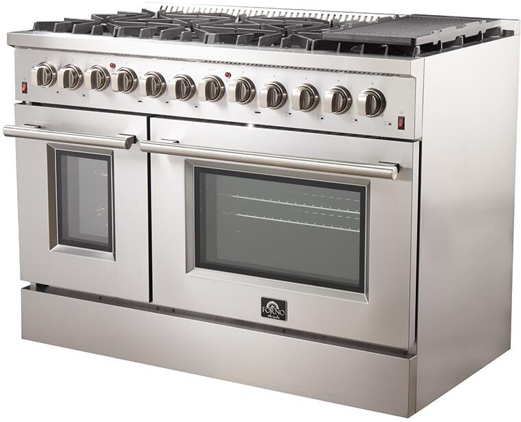 FORNO Appliance Package - 48 Inch Dual Fuel Range, 60 Inch Refrigerator, Microwave Drawer, Dishwasher, AP-FFSGS6156-48-7
