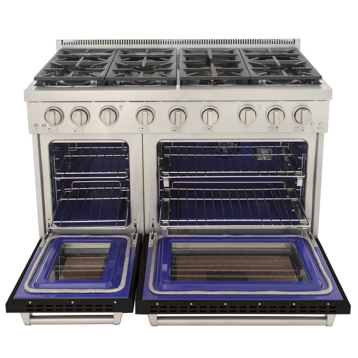 Kucht Professional 48-Inch 6.7 cu. ft. Gas Range in Black with True Simmer Burners (KFX4800X-BK)