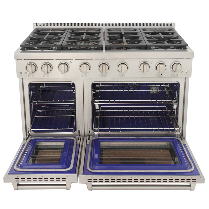 Kucht Professional 48-Inch 6.7 cu. ft. Gas Range in Light Blue with True Simmer Burners (KFX4800X-LB)