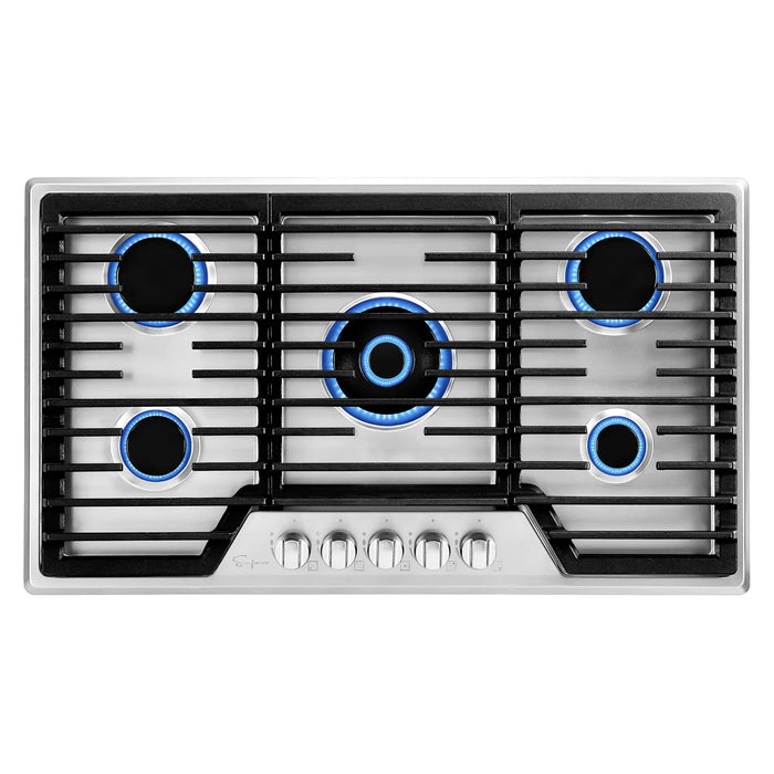 Empava 36-Inch Built-In Natural Gas Stove Cooktop in Stainless Steel (EMPV-36GC36)