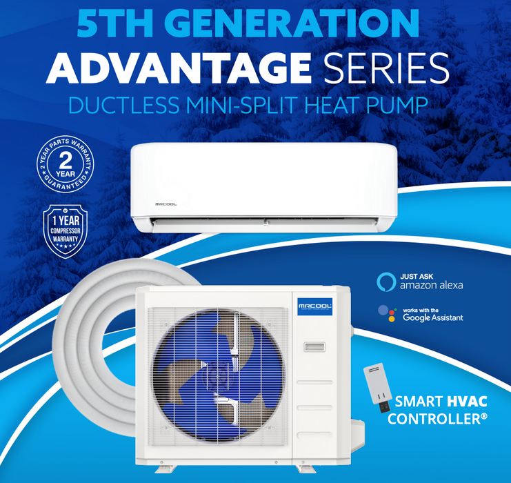 MRCOOL Advantage 5G 36,000 BTU 18 SEER2 Ductless Mini Split Air Conditioner and Heat Pump - 230V
