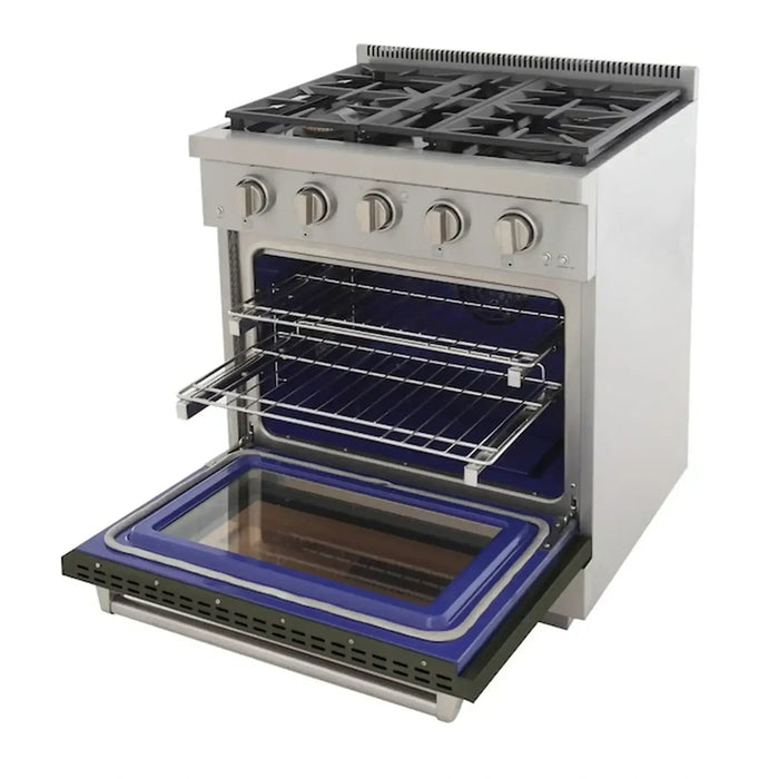 Kucht Professional 30-Inch 4.2 cu. ft. Gas Range in Olive Green with Silver Accents (KFX300-G)