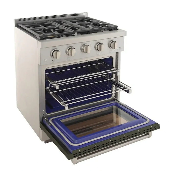 Kucht Professional 30-Inch 4.2 cu. ft. Gas Range in Olive Green with Silver Accents (KFX300-G)