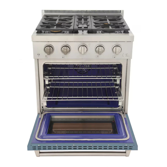 Kucht Professional 30-Inch 4.2 cu. ft. Gas Range in Light Blue with Silver Accents (KFX300-LB)