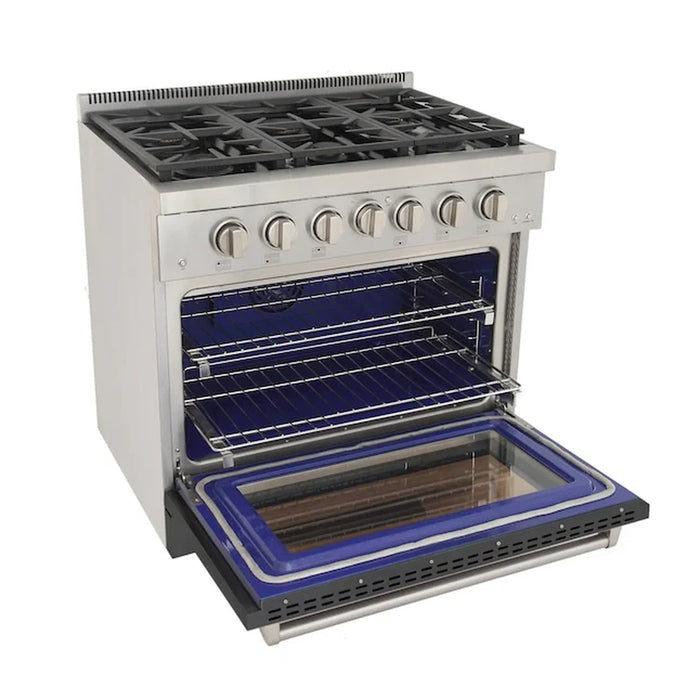 Kucht Professional 36-Inch 5.2 cu. ft. Gas Range in Gray with Silver Accents (KFX360-GY)