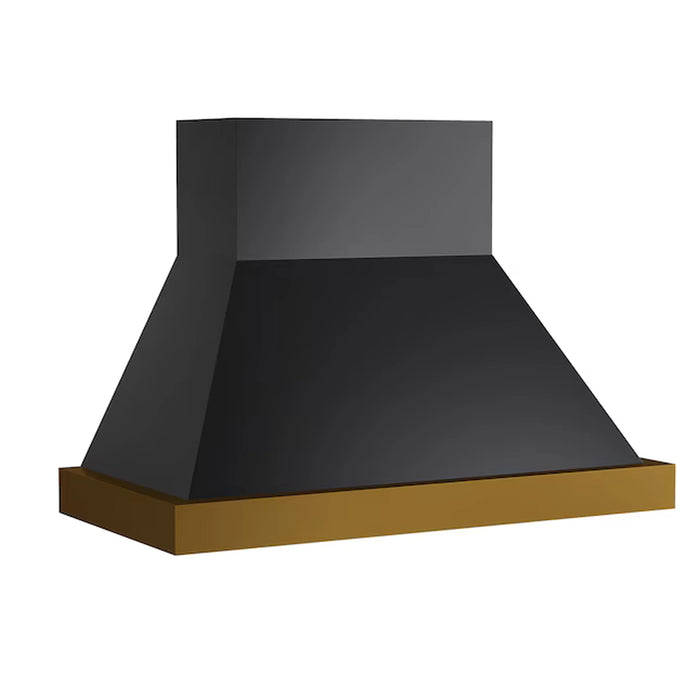 Kucht 48-Inch 800 CFM Ducted Wall Mount Range Hood in Dark Titanium Stainless Steel with Gold Accents (KRH48TG)
