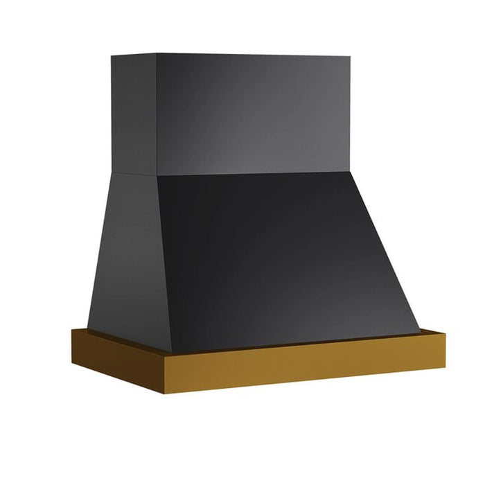 Kucht 36-Inch 600 CFM Wall Mount Range Hood in Dark Titanium Stainless Steel with Gold Accents (KRH36TG)