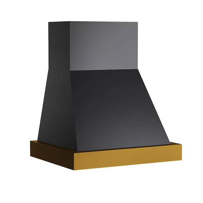 Kucht 30-Inch 600 CFM Ducted Wall Mout Range Hood in Dark Titanium Stainless Steel with Gold Accents (KRH30TG)