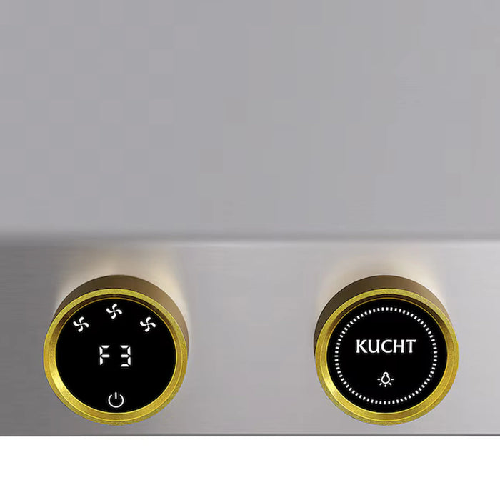 Kucht 30-Inch 900 CFM Wall Mount Range Hood in Stainless Steel with Gold Trim (KRH300-GL-C)