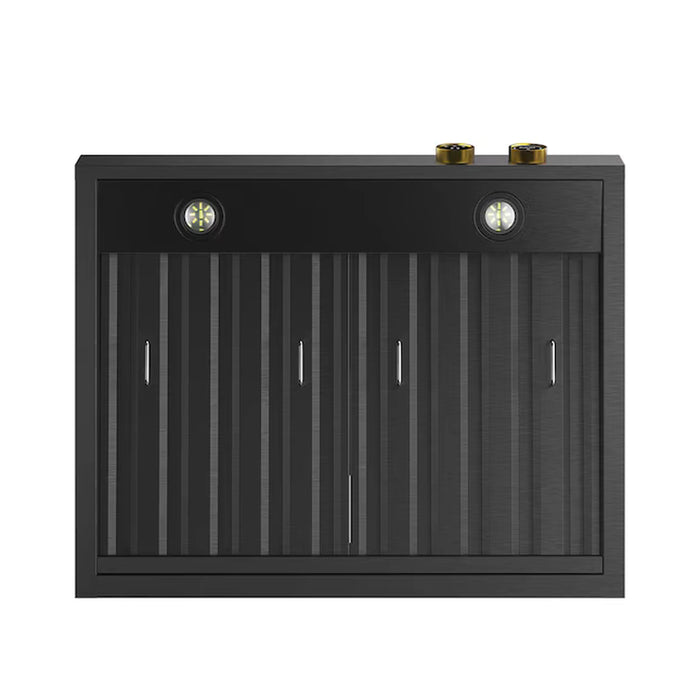 Kucht 30-Inch 900 CFM Ducted Wall Mount Range Hood in Dark Titanium Stainless Steel with Gold Accents (KRHG300-GL-C)