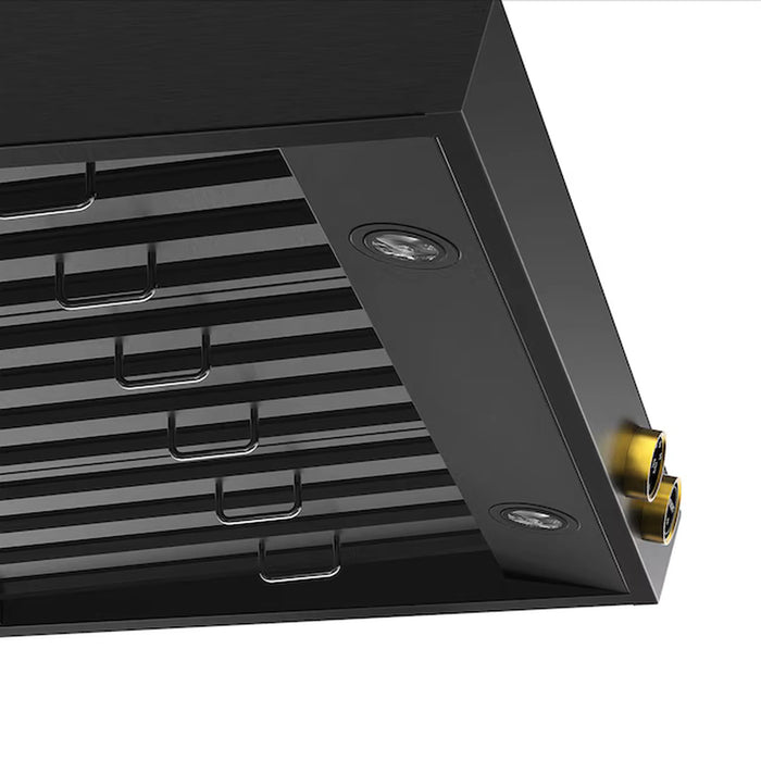 Kucht 36-Inch 900 CFM Ducted Under Cabinet Range Hood in Dark Titanium Stainless Steel with Gold Accents (KRHG360-GL)