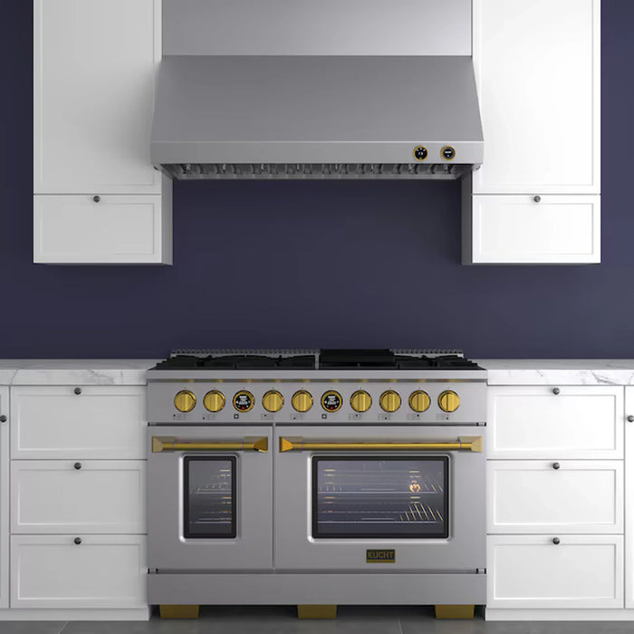 Kucht 30-Inch 900 CFM Under Cabinet in Stainless Steel with Gold Trim (KRH300-GL)