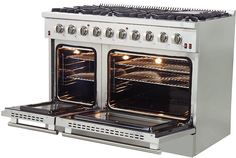 FORNO Appliance Package - 48 Inch Gas Range, Dishwasher, 60 Inch Refrigerator, AP-FFSGS6244-48-5