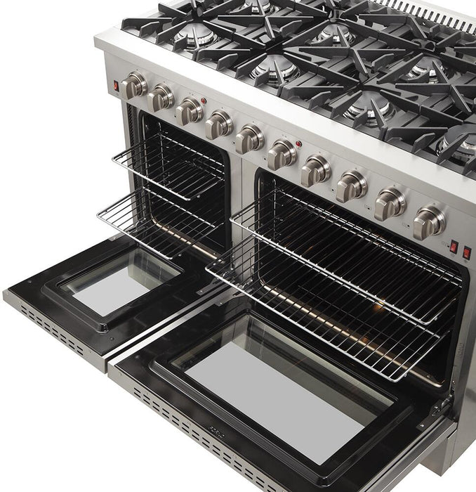 FORNO Appliance Package - 48 Inch Gas Range, Dishwasher, 60 Inch Refrigerator, AP-FFSGS6244-48-5