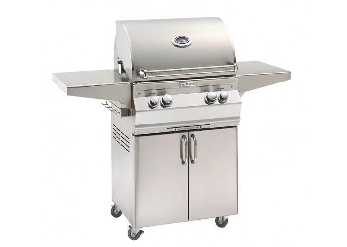 Fire Magic Grills A430S-8LAP-62 Aurora 24 Inch Portable Grill with Analog Thermometer and Back Burner, Liquid Propane, Infrared burner "L" Burner