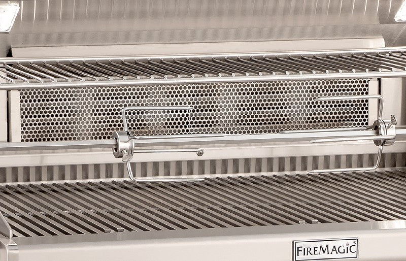 Fire Magic Grills Aurora 32 Inch Built-In Grill with Analog Thermometer and Rotisserie Back Burner, Natural Gas / Propane Gas Infrared burner "L" Burner - A540I-8LAN / A540I-8LAP