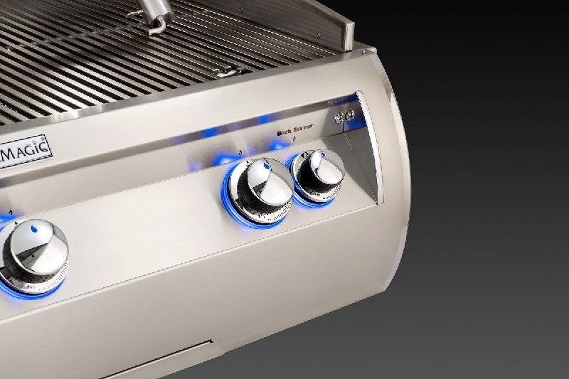 Fire Magic Grills Aurora 62 1/4 Inch Free-Standing Grill with Rotisserie, Single Side Burner and Analog Thermometer, Natural Gas / Propane Gas Cast Stainless Steel "E" - A660S-8EAN-62 / A660S-8EAP-62