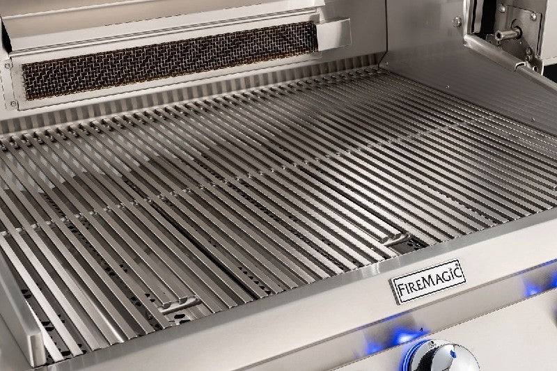 Fire Magic Grills Aurora 62 1/4 Inch Free-Standing Grill with Rotisserie, Single Side Burner and Analog Thermometer, Natural Gas / Propane Gas Cast Stainless Steel "E" - A660S-8EAN-62 / A660S-8EAP-62