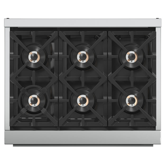 FORNO Capriasca 36" 5.36 cu. ft. Gas Range with 6 Italian Burners in Stainless Steel, FFSGS6260-36