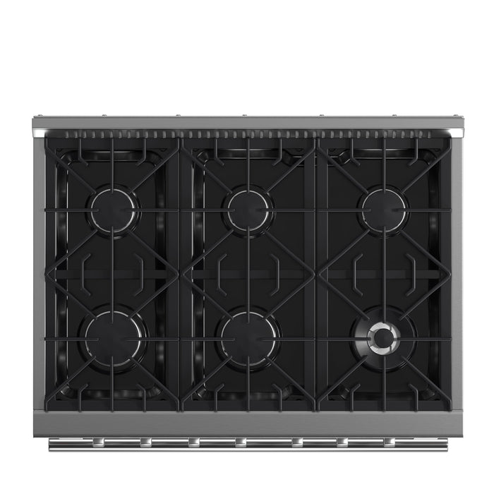FORNO Galiano 36" 5.36 cu. ft. Gas Range with 6 Italian Burners in Stainless Steel, FFSGS6244-36