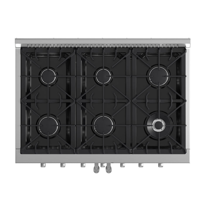 FORNO Galiano 36" 5.36 cu. ft. Freestanding Gas Range with French Door and 6 Burners, FFSGS6444-36