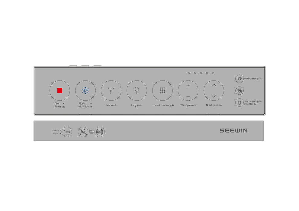 SEEWIN Bidet Toilet Leipzig Pro-SILVER with Silver Seat and Full Features CL-6 Pro