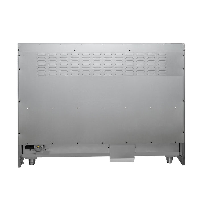 FORNO Galiano 48" 6.58 cu. ft. Dual Fuel Range with 8 Sealed Burners and Griddle in White with Antique Brass Accents, FFSGS6156-48WHT